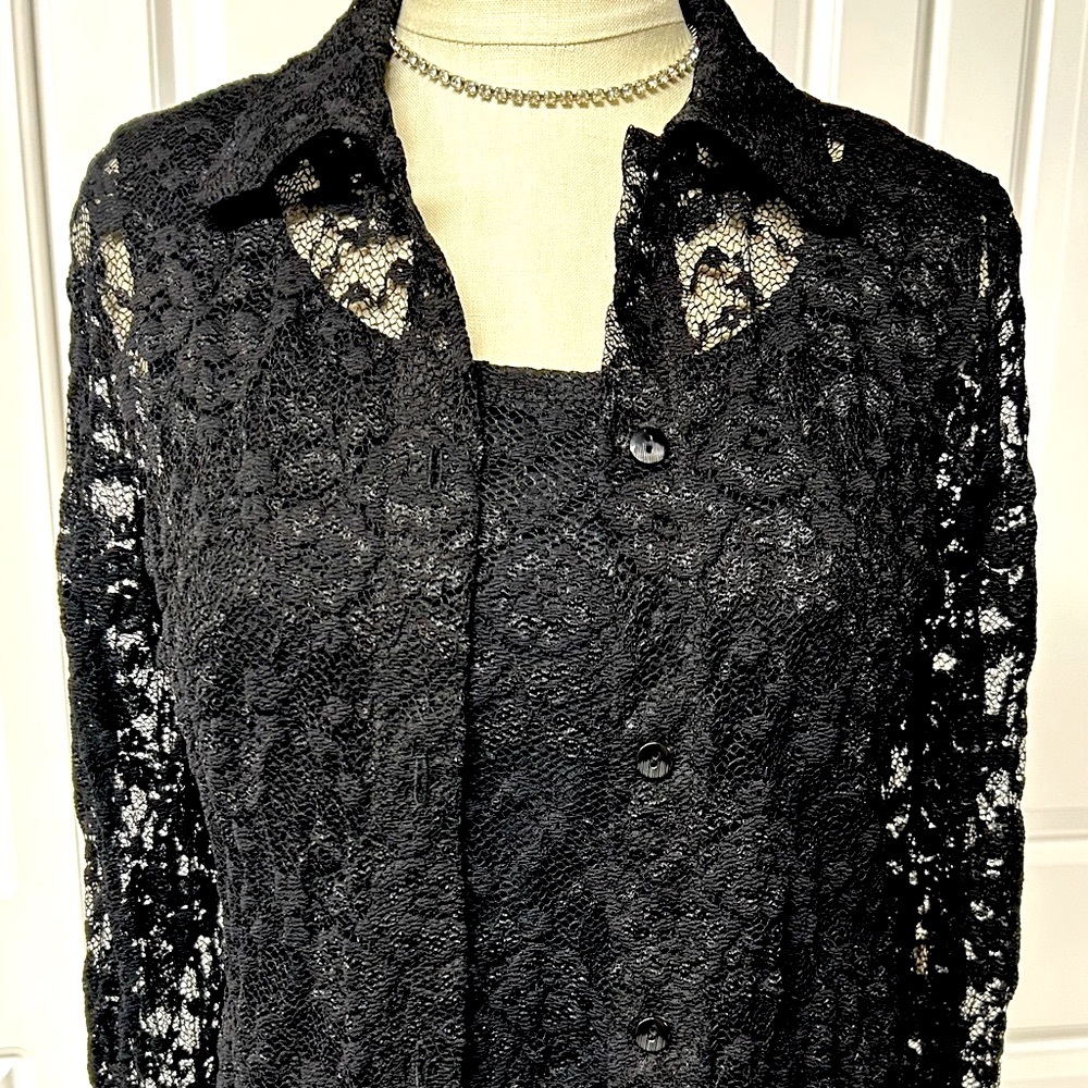 SOFTWEAR by Mark Singer 2-pc Tank with Over Blouse Size Small